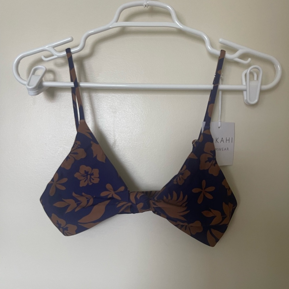 Lokahi Deep Blue Floral Bikini Top